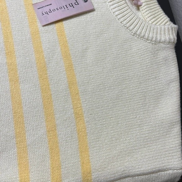 Philosophy women sweater yellow crew neck long sleeve sweater size M boho baddie - Picture 12 of 12